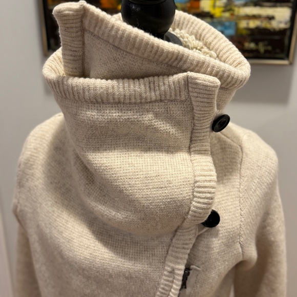 ✨ Gap Lambswool Asymmetrical Zip Cardigan - Cozy Sherpa Collar - XS - Picture 8 of 16